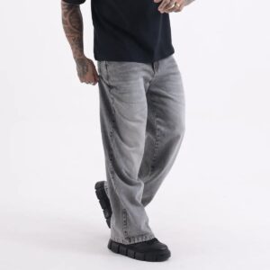 CALÇA BAGGY DENIM JEANS CINZA