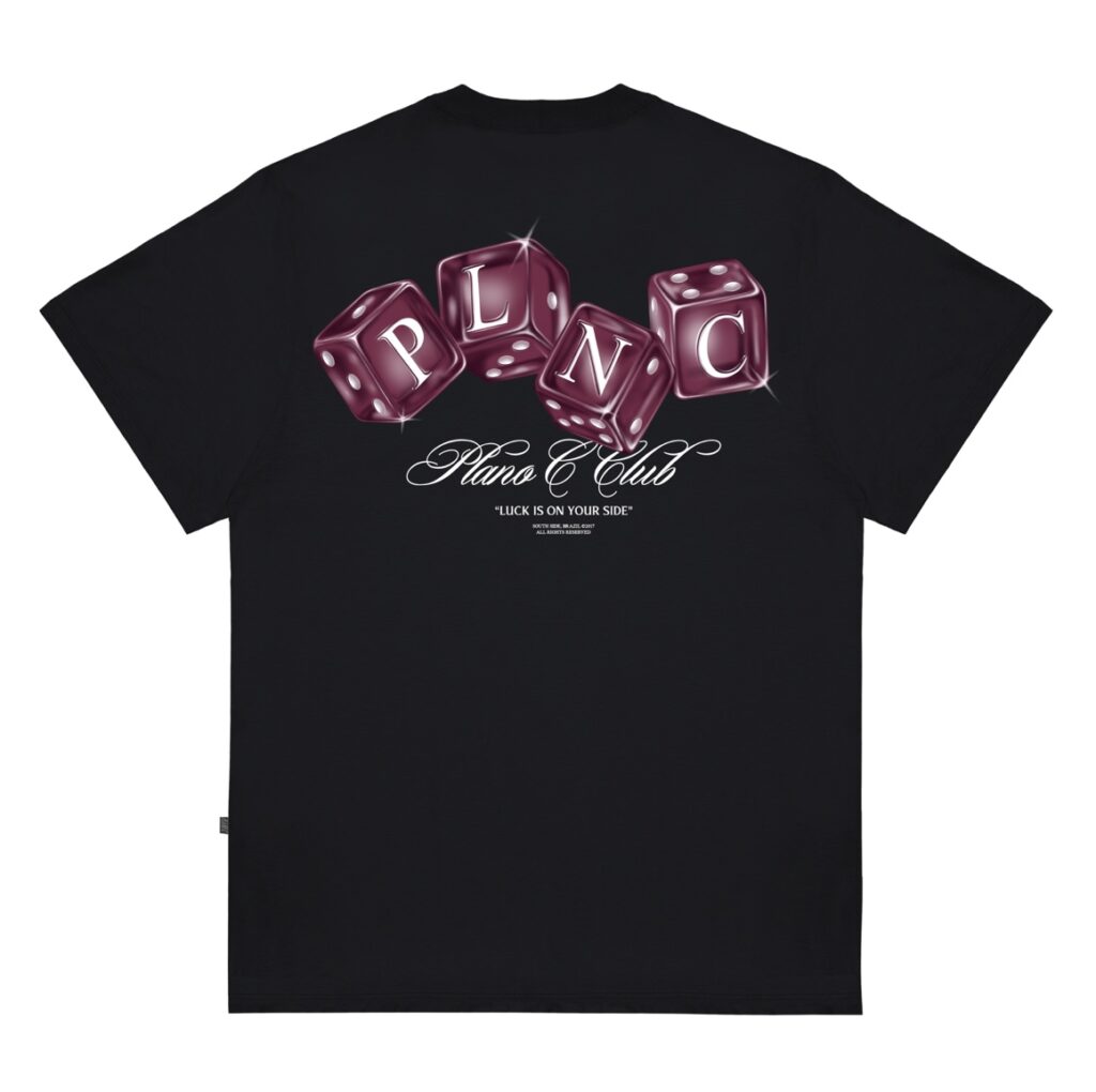 CAMISETA DICE ROLLERS PLANO C PRETO
