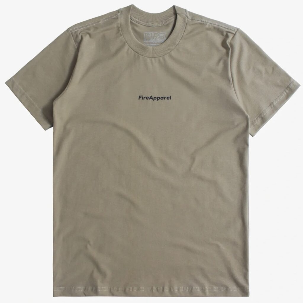 CAMISETA BÁSICA FIRE LOGO BEGE