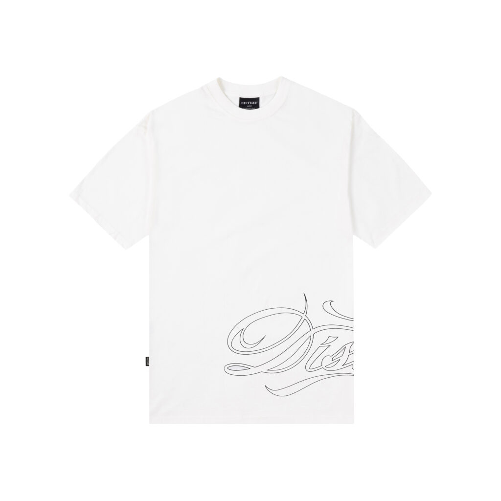 CAMISETA SCRIPT DISTURB BRANCO